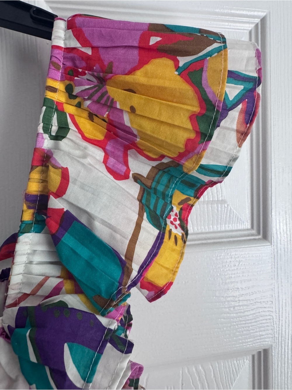 Entro In The Tropics Floral Ruffle Top Size L NWT - Picture 7 of 11